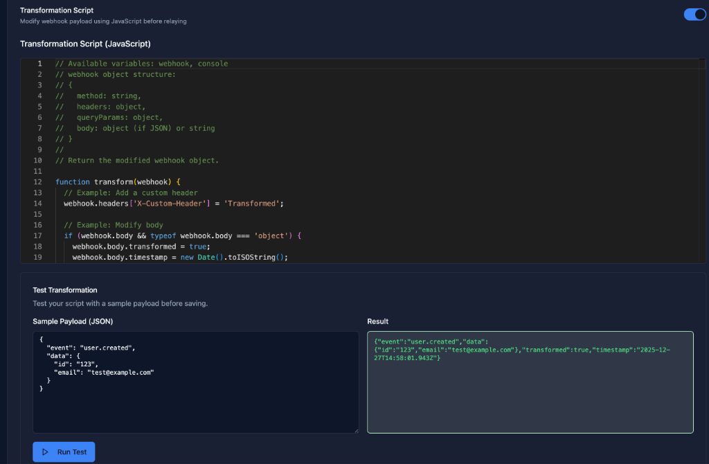 Transformation Script