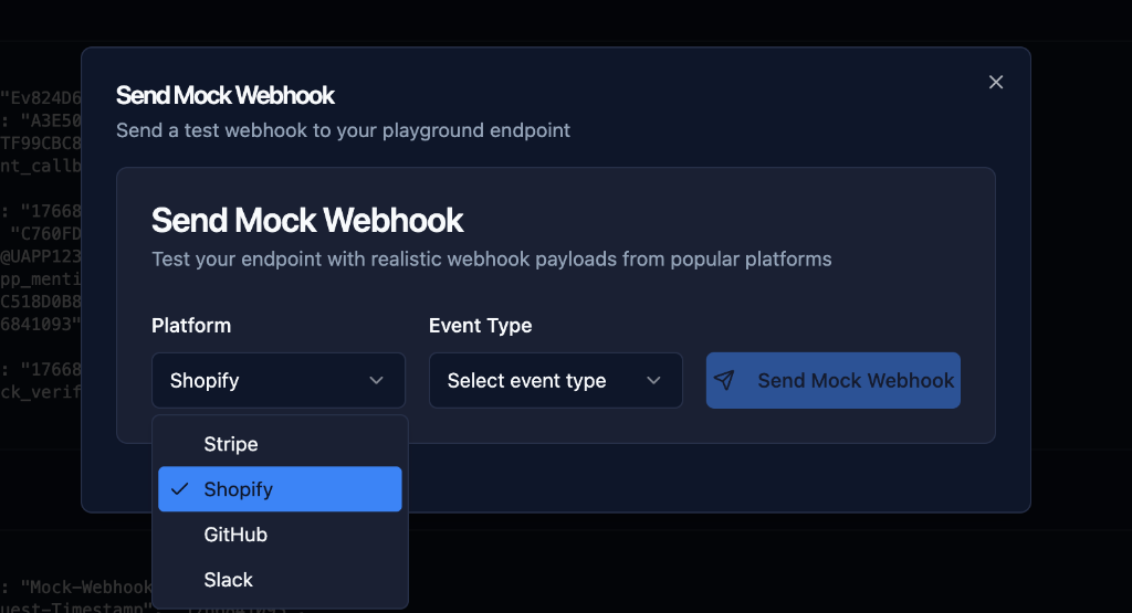 Send Mock Webhook