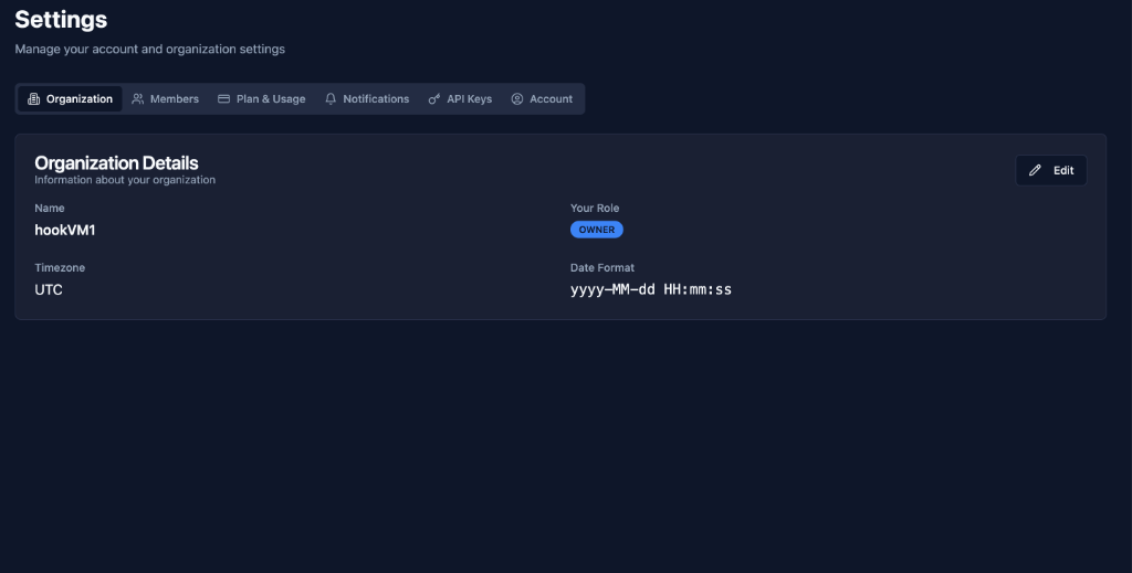 Organization Settings